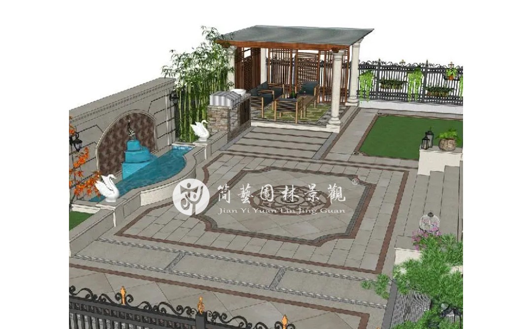 景观设计|新中式独栋別墅庭院设计案例